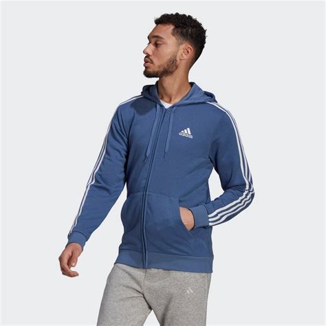 adidas essentials 3-streifen kapuzenjacke herren rot|Essentials French Terry 3.